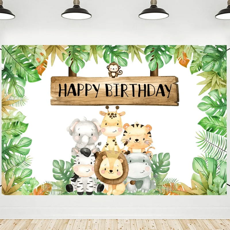 Toile de fond anniversaire Jungle