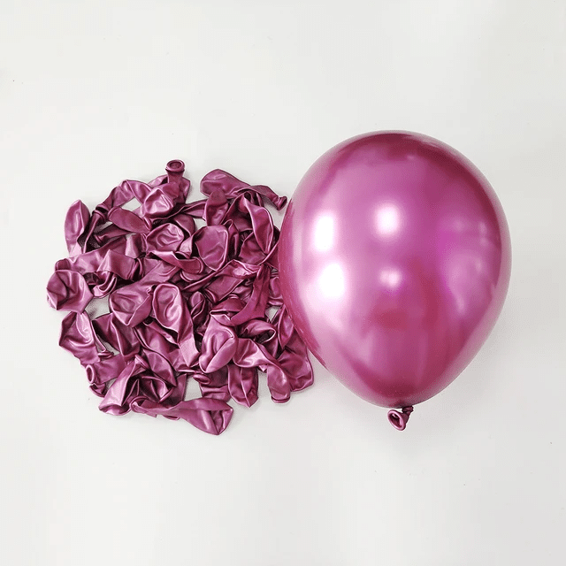 Lot de 10 ballons chromés fuschias