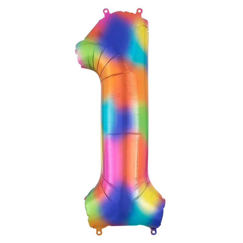 Ballon chiffre 1 coloré