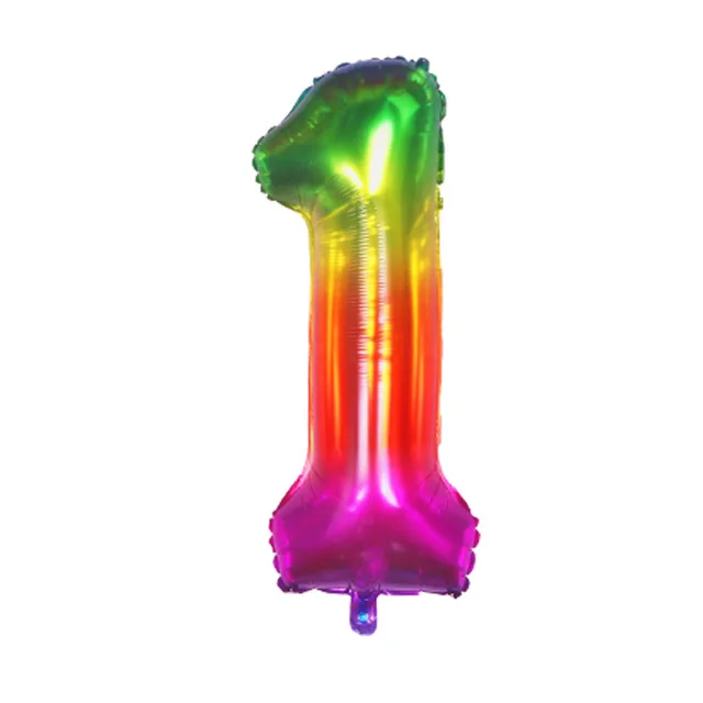 Ballon chiffre 1 multicolore