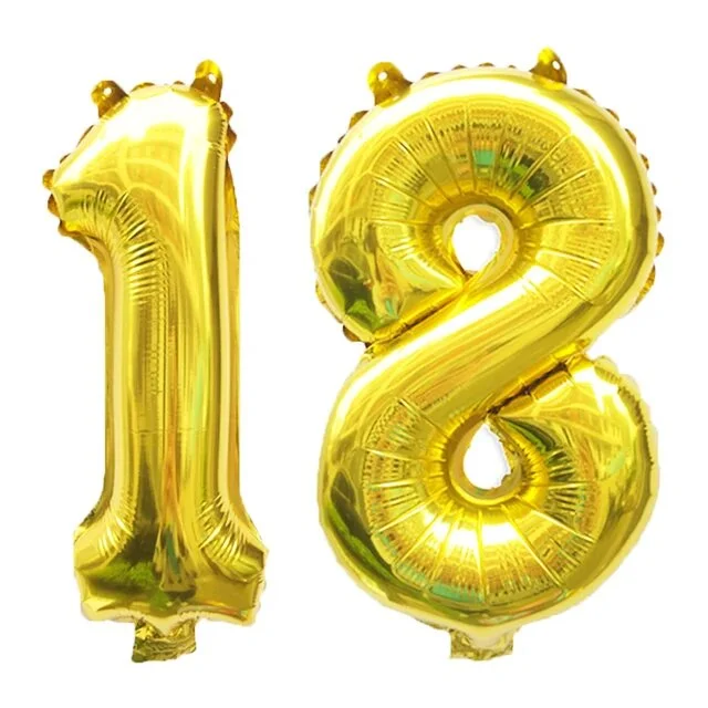 Ballons anniversaire 18 ans or