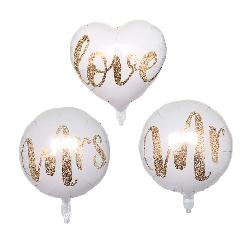 Lot de 3 ballons Mr et Mrs