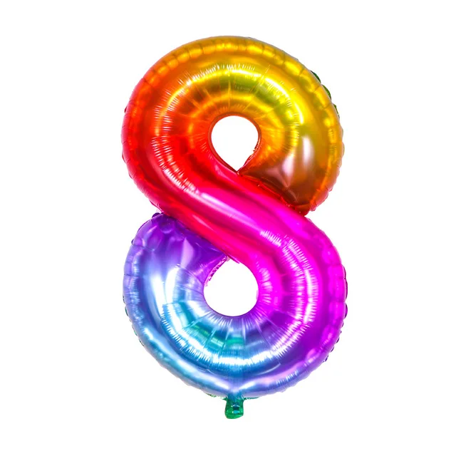 Ballon chiffre 8 multicoloré