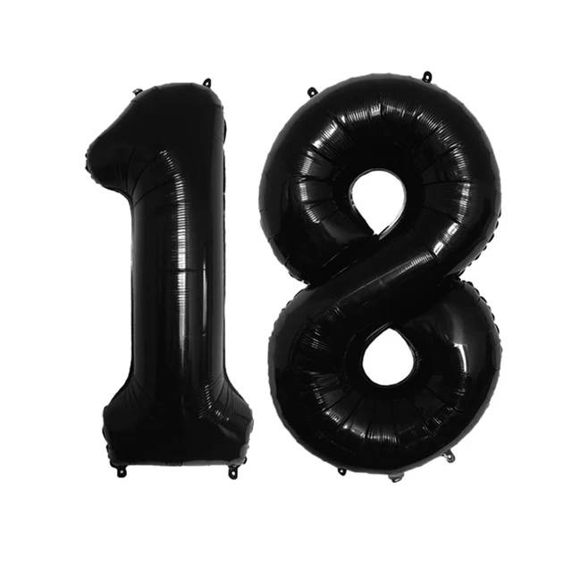 Ballons anniversaire 18 ans noir