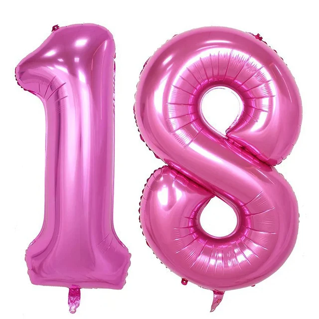 Ballons anniversaire 18 ans rose