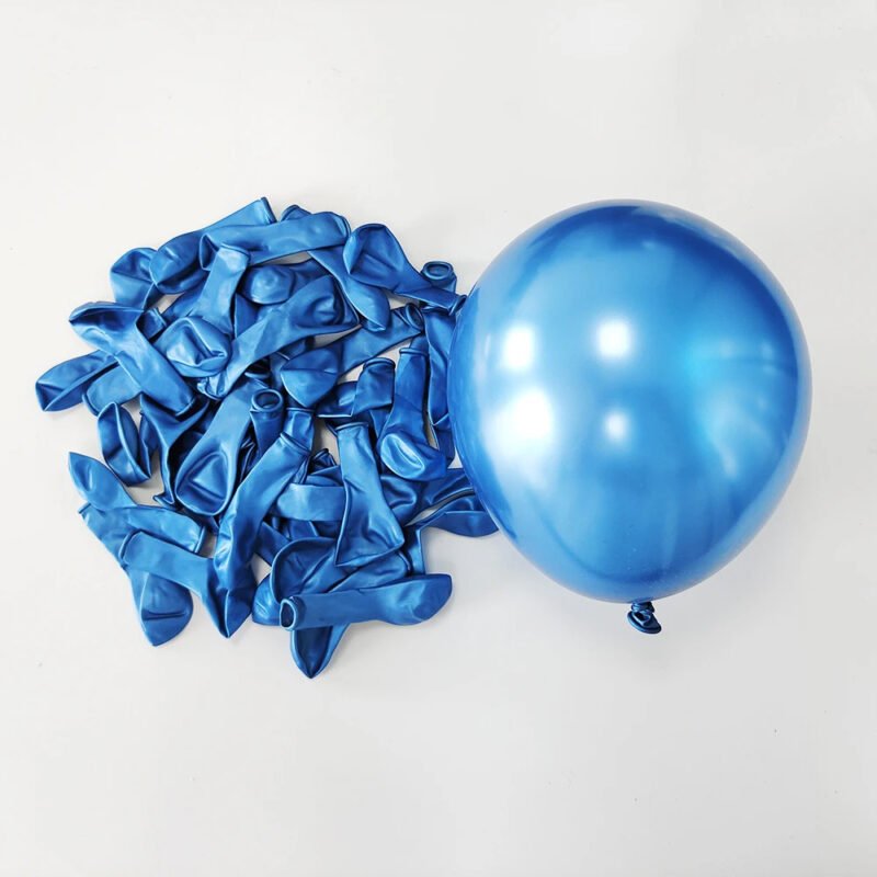 Lot de 10 ballons chromés bleus