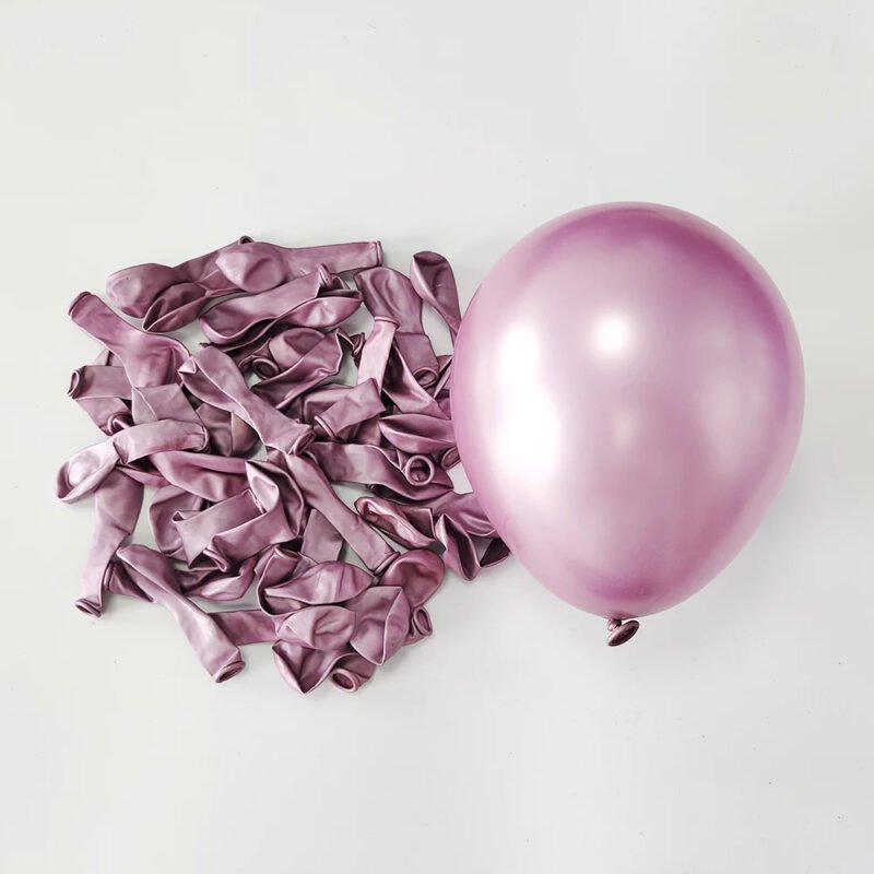 Lot de 10 ballons chromés roses