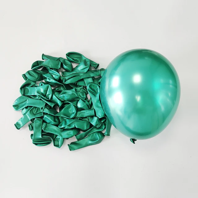 Lot de 10 ballons chromés verts