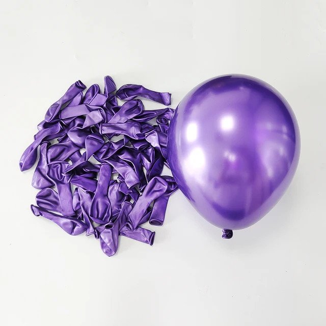 Lot de 10 ballons chromés violets