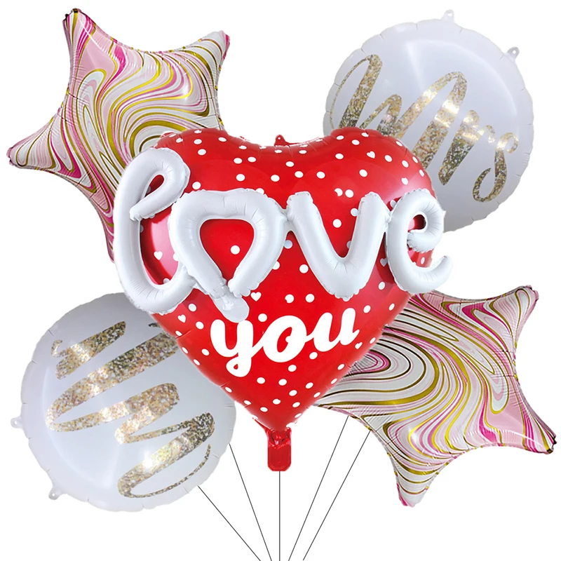 Lot de 5 ballons love you