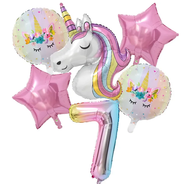 Lot de ballons 7 ans Licorne