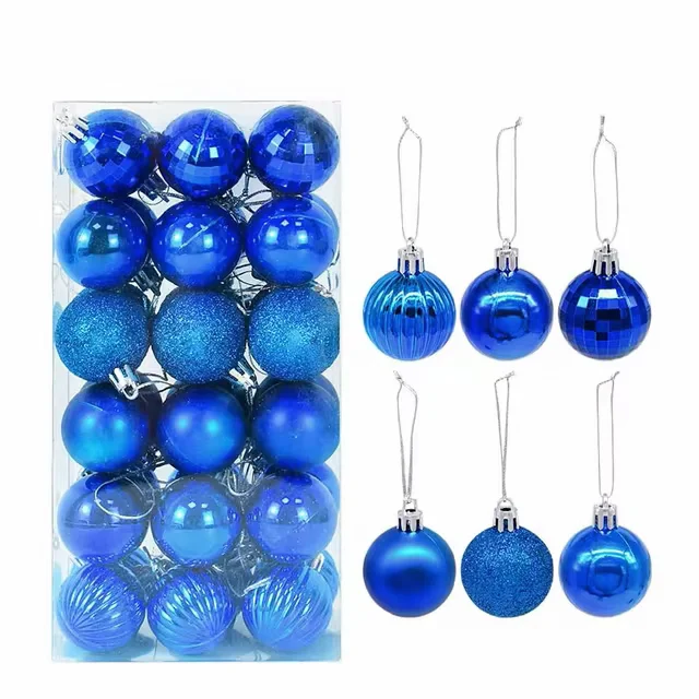 36 boules sapin Noël Bleu