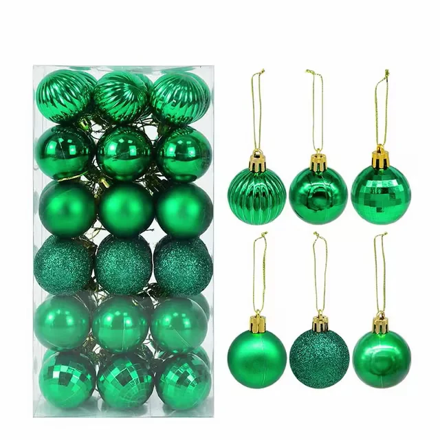 36 boules sapin Noël Vert