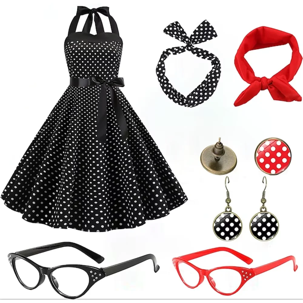 Tenue à pois Rockabilly femme - noir