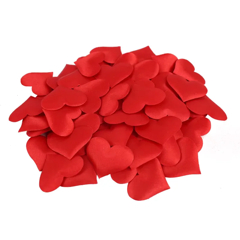 Lot de 100 confettis coeurs - rouge