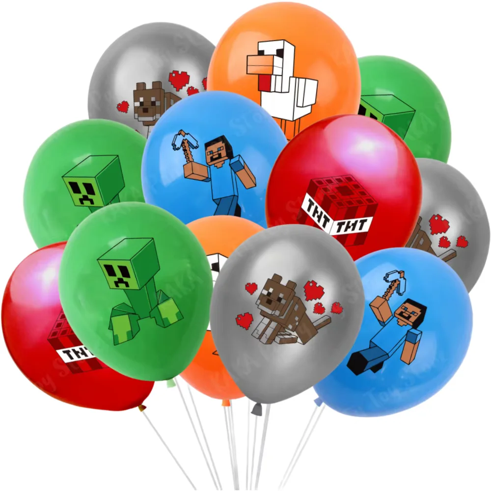 Lot de 12 ballons Minecraft