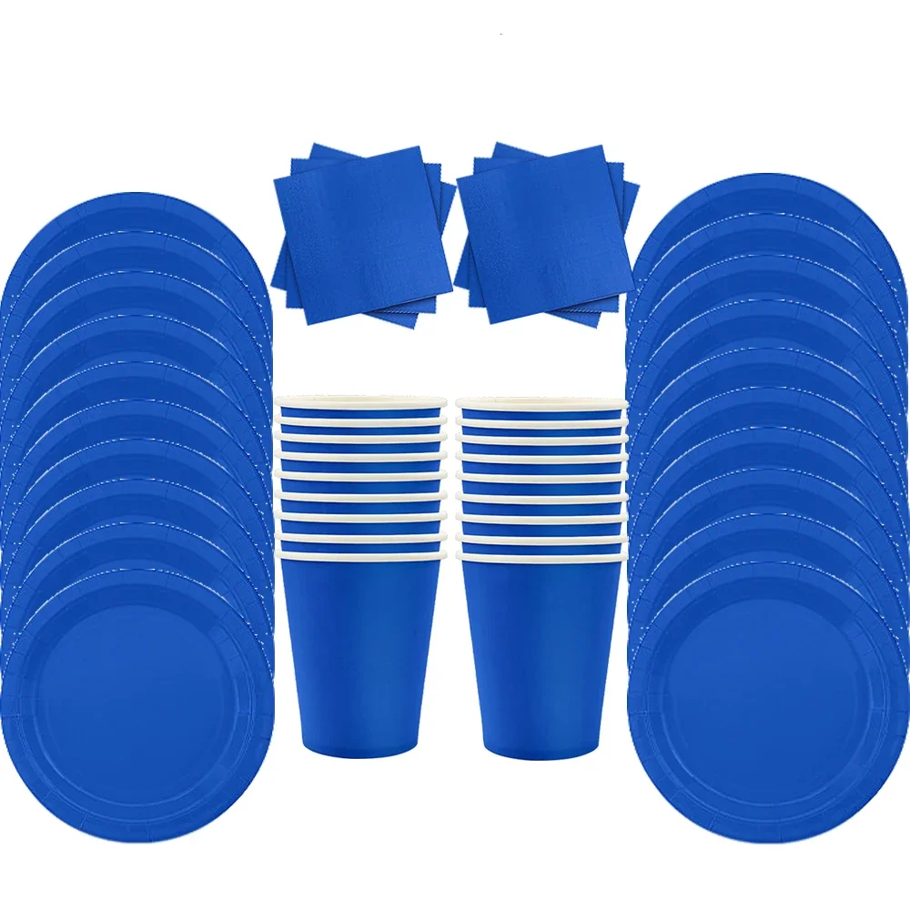 Kit vaisselle jetable Bleu