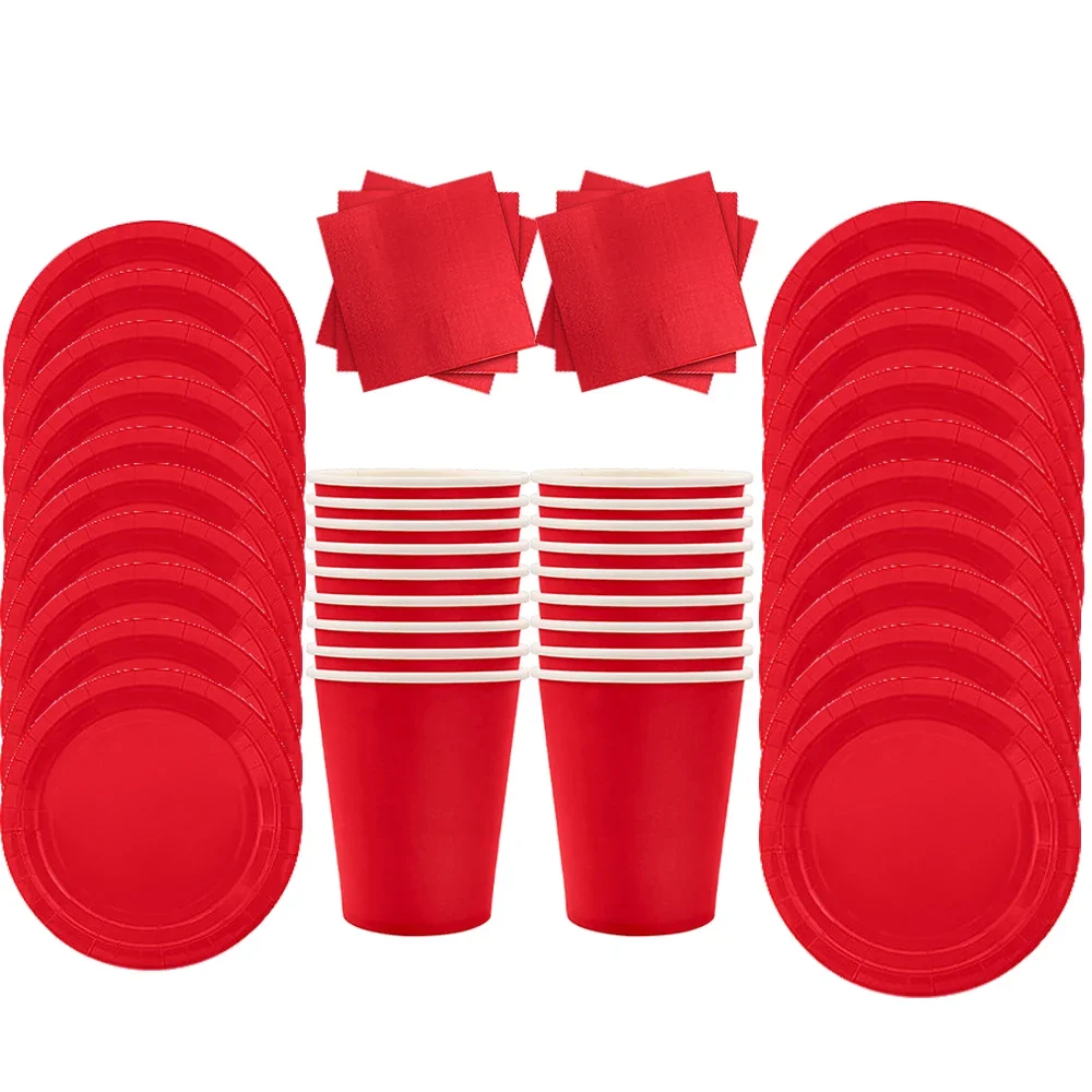 Kit vaisselle jetable Rouge