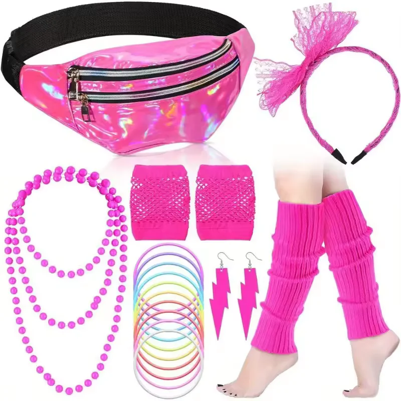 Lot accessoires années 80 - rose