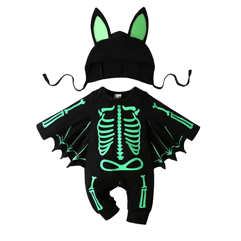 Déguisement Bébé Chauve-souris Halloween - Body à Capuchon Avec Oreilles, 0-24 Mois, Fille Ou Garçon