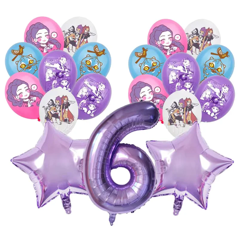 Lot de 19 ballons anniversaire KPop - 6 ans