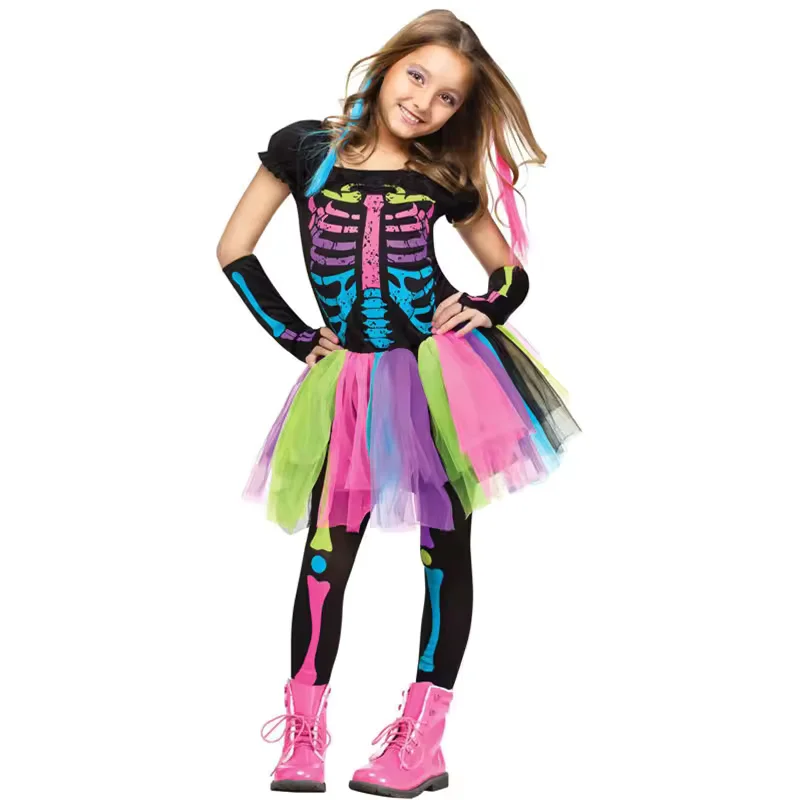 Tenue Squelette coloré Halloween