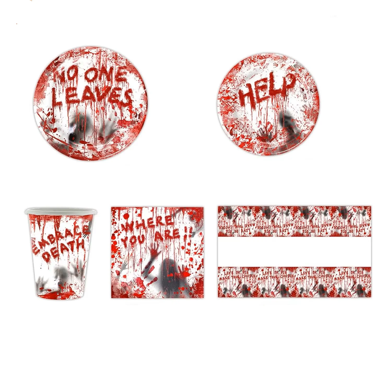 Vaisselle jetable Traces de sang