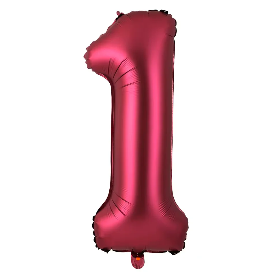 Ballon chiffre bordeaux - 1