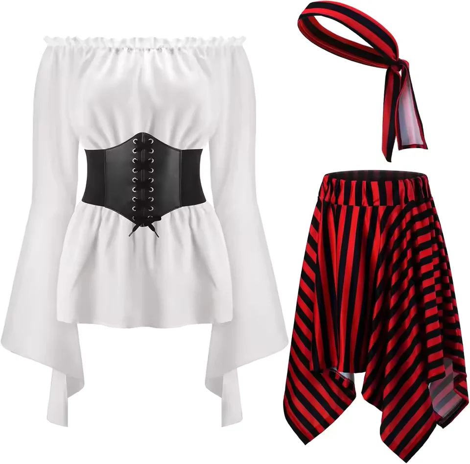 Déguisement femme Pirate - blanc