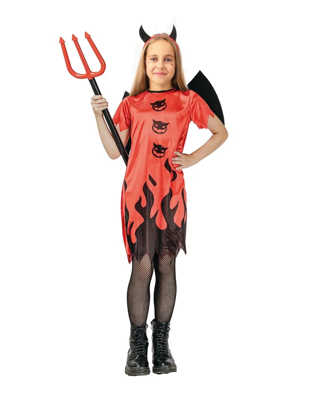 Costume diablesse - rouge, noir - fille