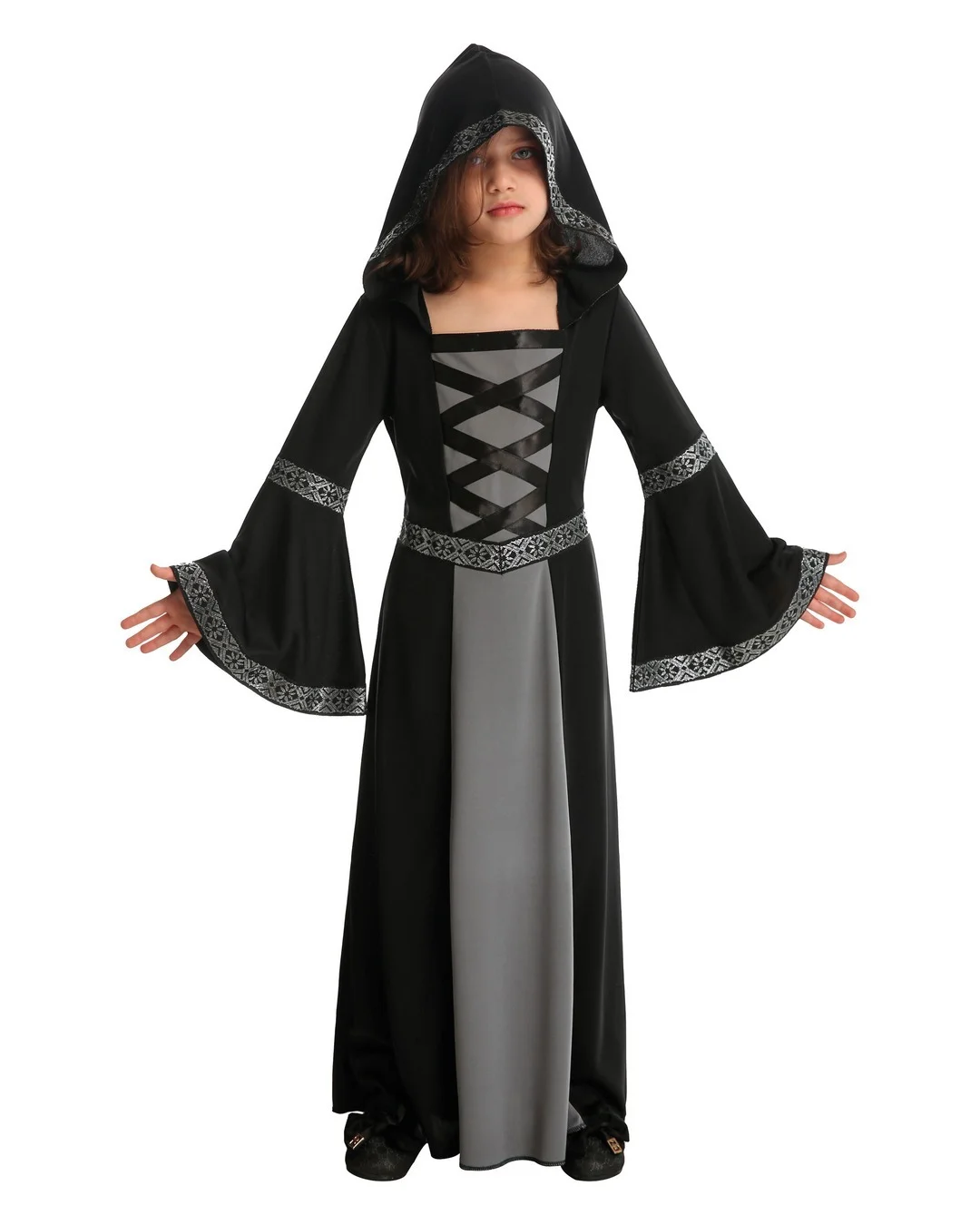 Costume petite prêtresse - noir, gris - enfant