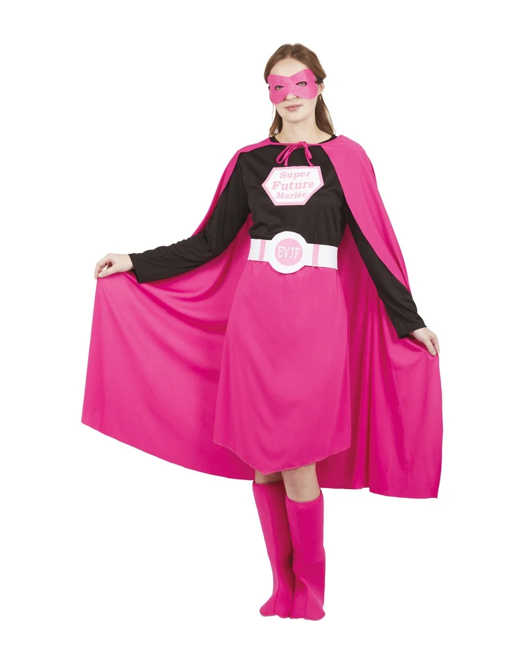 Costume super-mariée - adulte - rose, noir